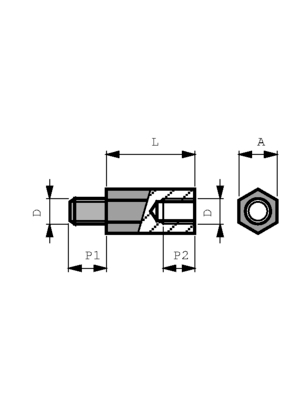 S.A Bourqui Jean - 99133-50300 / DSS3050X30 D - Spacer bolt, galvanized steel 30 mm 5 mm, 99133-50300 / DSS3050X30 D, S.A Bourqui Jean