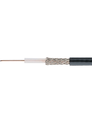 Alpha Wire - 9058 BK001 - Coaxial cable   1 x0.8 mm Copper wire blank black, 9058 BK001, Alpha Wire