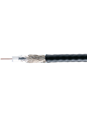 Alpha Wire - 9102 BK001 - Coaxial cable   1 x0.81 mm Steel wire, copper plated (StCu) black, 9102 BK001, Alpha Wire