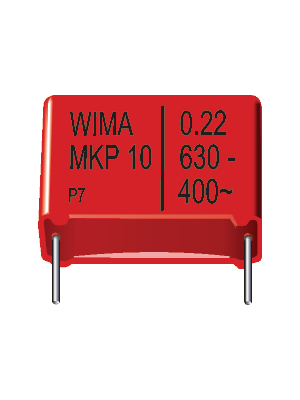 Wima - MKP1J032205F00KSSD - Capacitor, radial 220 nF ±10% 630 VDC / 400 VAC, MKP1J032205F00KSSD, Wima