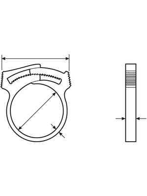 HellermannTyton - SNP12(E)-POM-NA-D1 - Hose clamp, SNP12(E)-POM-NA-D1, HellermannTyton