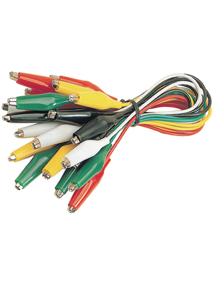 No Brand - 10HA064-SET - Set of laboratory cable multicoloured 50 cm 0.5 mm2, 10HA064-SET, No Brand
