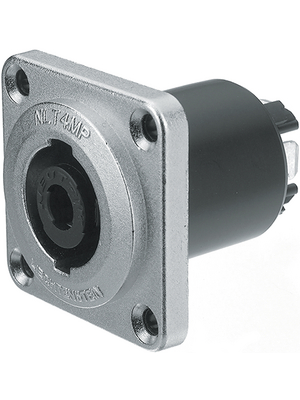 Neutrik - NLT4MP - Flush-mounted connector, Speakon STX silver 4P, NLT4MP, Neutrik