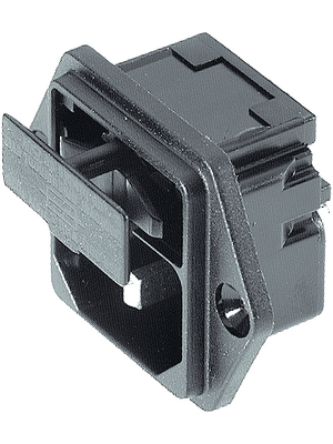 Schurter - 6200.2200 - Plug C14 Faston 4.8 x 0.8 mm 10 A/250 VAC black Screw mounting L + N + PE, 6200.2200, Schurter