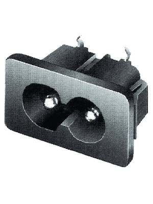 Schurter - 4300.0098 - Flush-type device plug C8 Snap-in, 4300.0098, Schurter