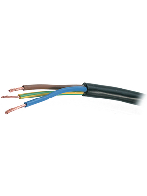  - H05VV-F - Mains cable   3  Cores,   3 x1.00 mm2 Bare copper stranded wire unshielded PVC white, H05VV-F