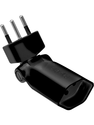 Max Hauri - 128963 - Foldable plug-in socket clip-clap?, Type J (T13), black, 128963, Max Hauri