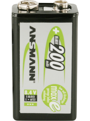 Ansmann - 5035342 - NiMH rechargeable battery HR22/E-Block 8.4 V 200 mAh, 5035342, Ansmann