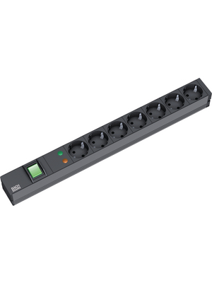 Bachmann - 333.535 - Power distribution unit, 1 Switch / Over Voltage Protection, 7xF (CEE 7/3), 2.0 m, 333.535, Bachmann