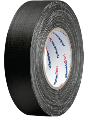 HellermannTyton - HTAPE TEX BK 15X50 - Fabric tape 15 mmx50 m black, HTAPE TEX BK 15X50, HellermannTyton