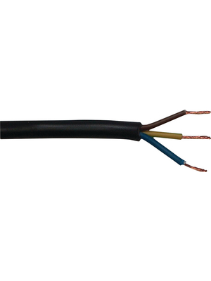  - CABLE-EL3X075 - Mains cable,   3 x0.75 mm2, black, CABLE-EL3X075