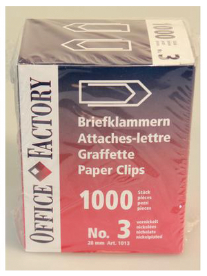 - 1013 - SMART OF. Paper clips size 3 28 mm, 1013