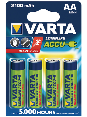 VARTA - 56706101404 - NiMH rechargeable battery HR6 / AA 1.2 V 2100 mAh PU=Pack of 4 pieces, 56706101404, VARTA